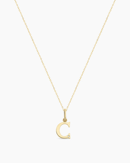 Diamond Vintage Alphabet Charm Necklace
