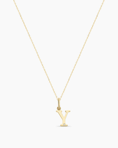 Diamond Vintage Alphabet Charm Necklace